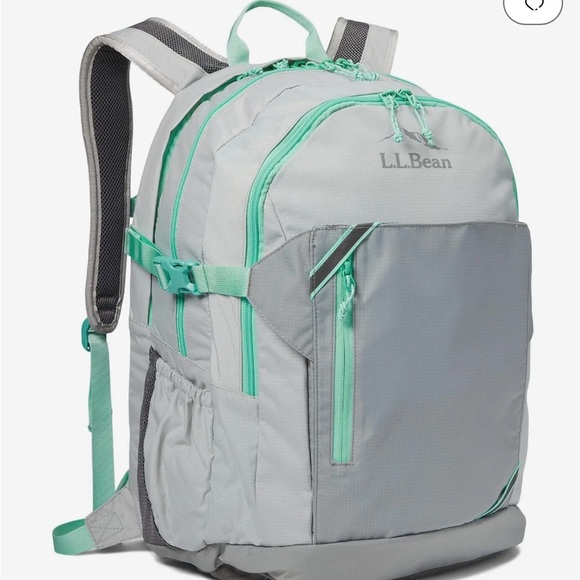L.L. Bean Gray and Mint Backpack - Picture 1 of 8